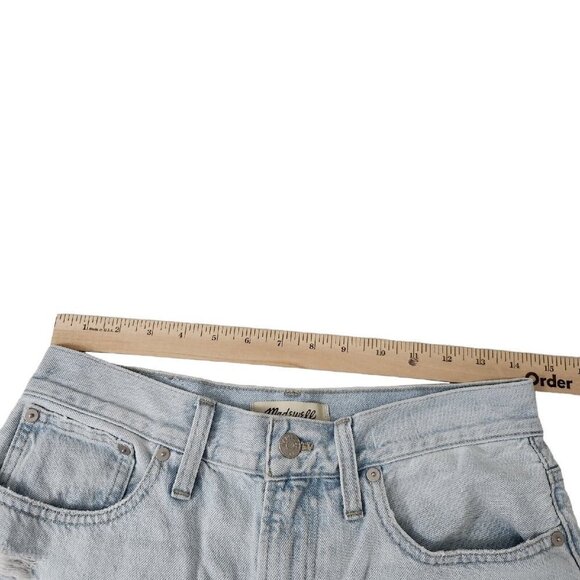 Madewell Jean Womens 28 Perfect Vintage Straight High Rise Distressed Light Wash - Picture 12 of 14